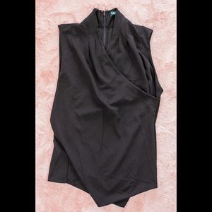 Lauren Ralph Lauren Black Wrapped Shell Top Size XL